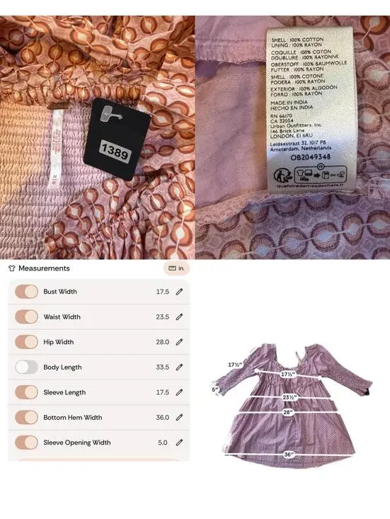 Free People Star Dip Mini Dress in the "Glass Roses Combo" colorway Sz M #1389 - Picture 6 of 13